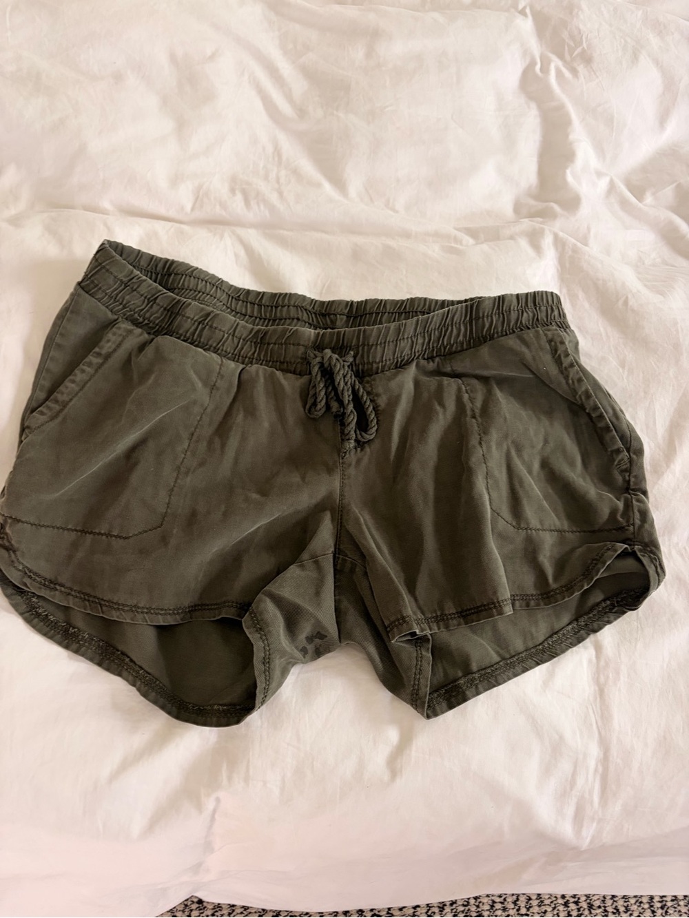 Women's maternity Olive Drawstring Casual Shorts size small
